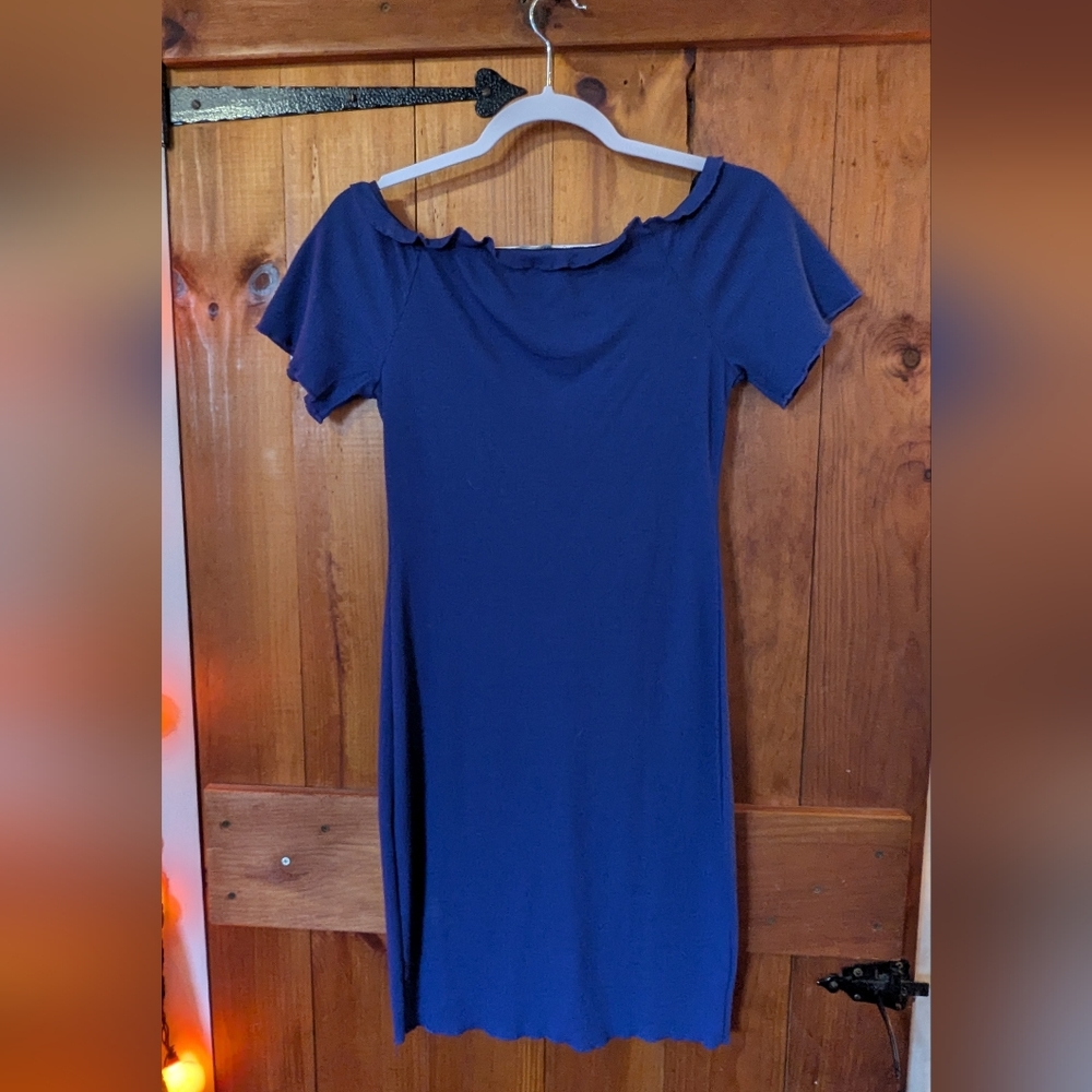 Blue Button-Down Midi Dress - Picture 2 of 3